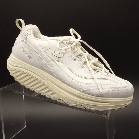 skechers womens white leather sneakers